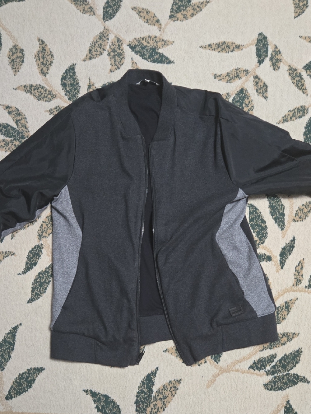 Men's Lightweight Black & Gray Athletic Zip Jacket CK